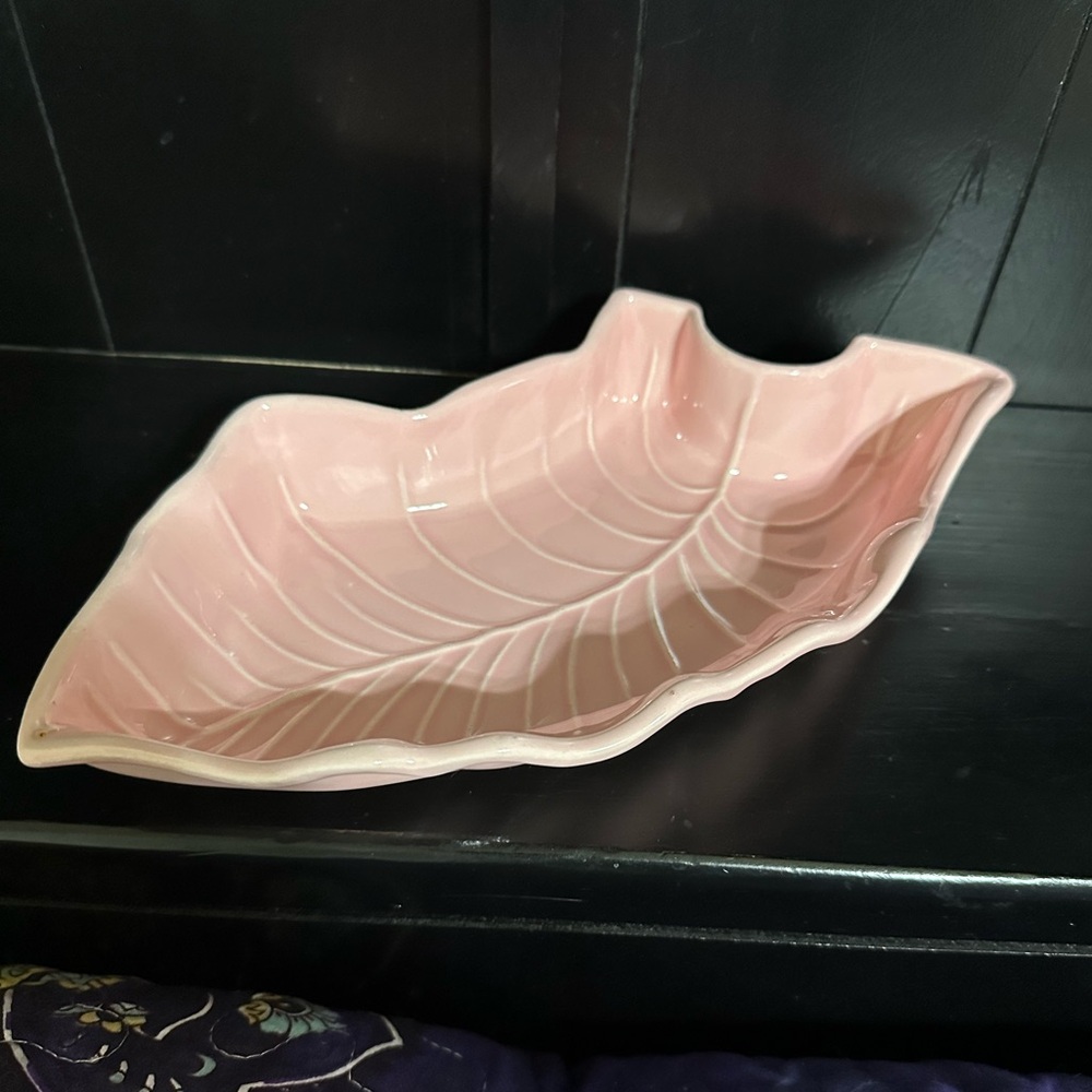 Vintage Pink Ceramic Dish Marked Made in USA